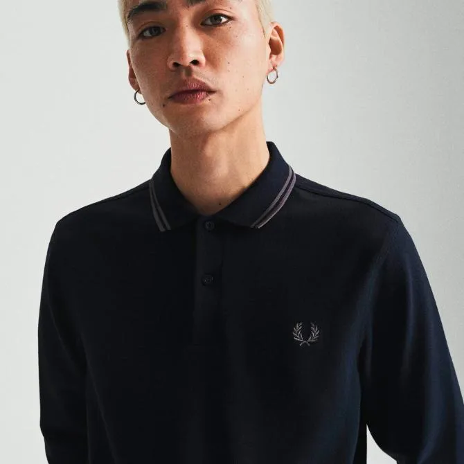 01866 Fred Perry LS Twin Tipped Shirt