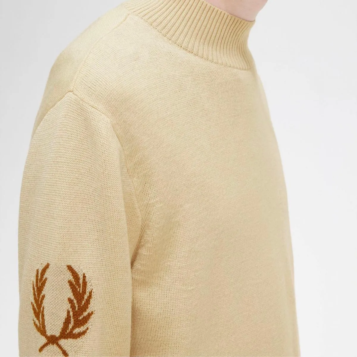 03339 Fred Perry Slide Laurel Wreath Mock Neck Jumper