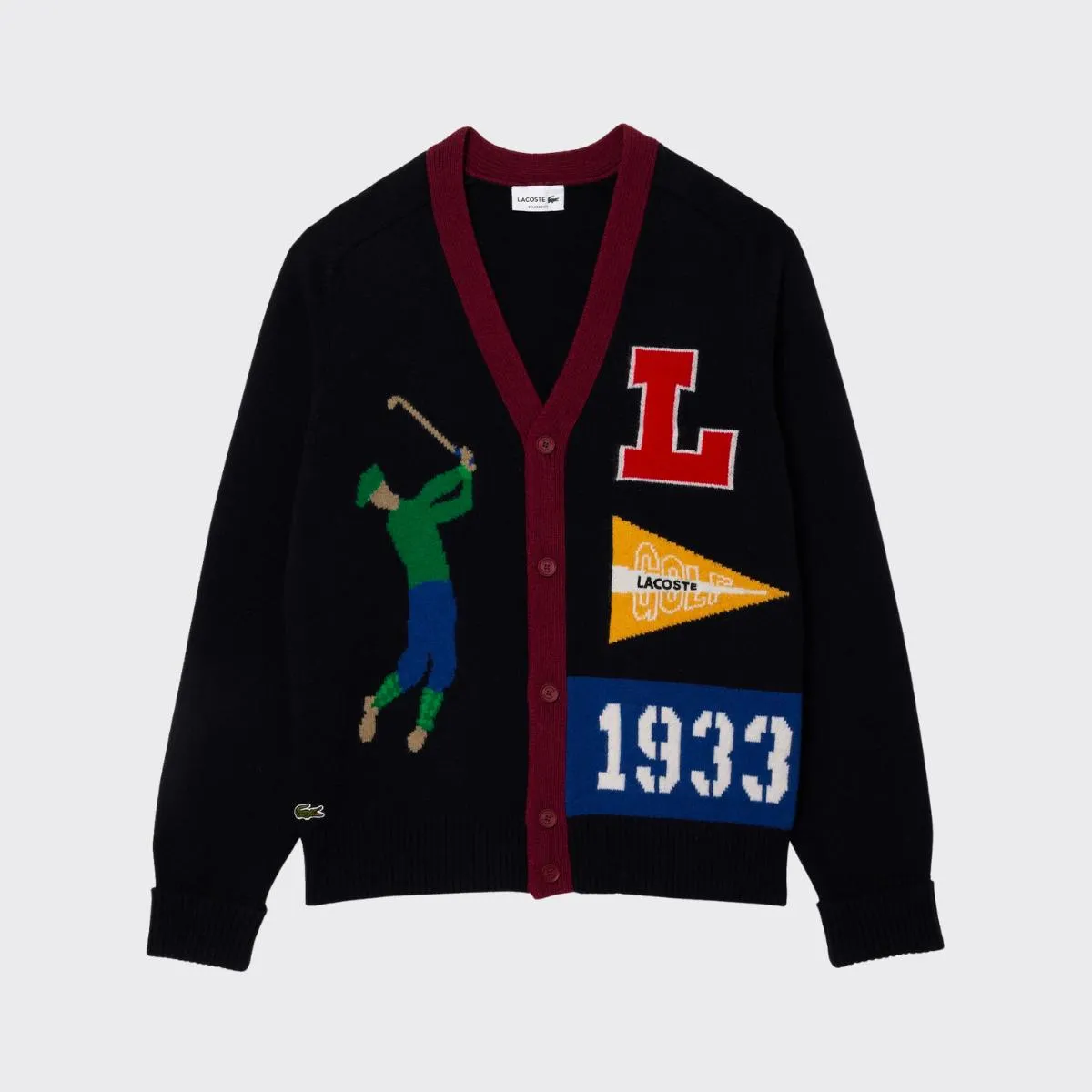 03556 Lacoste Golfer Motif Cardigan