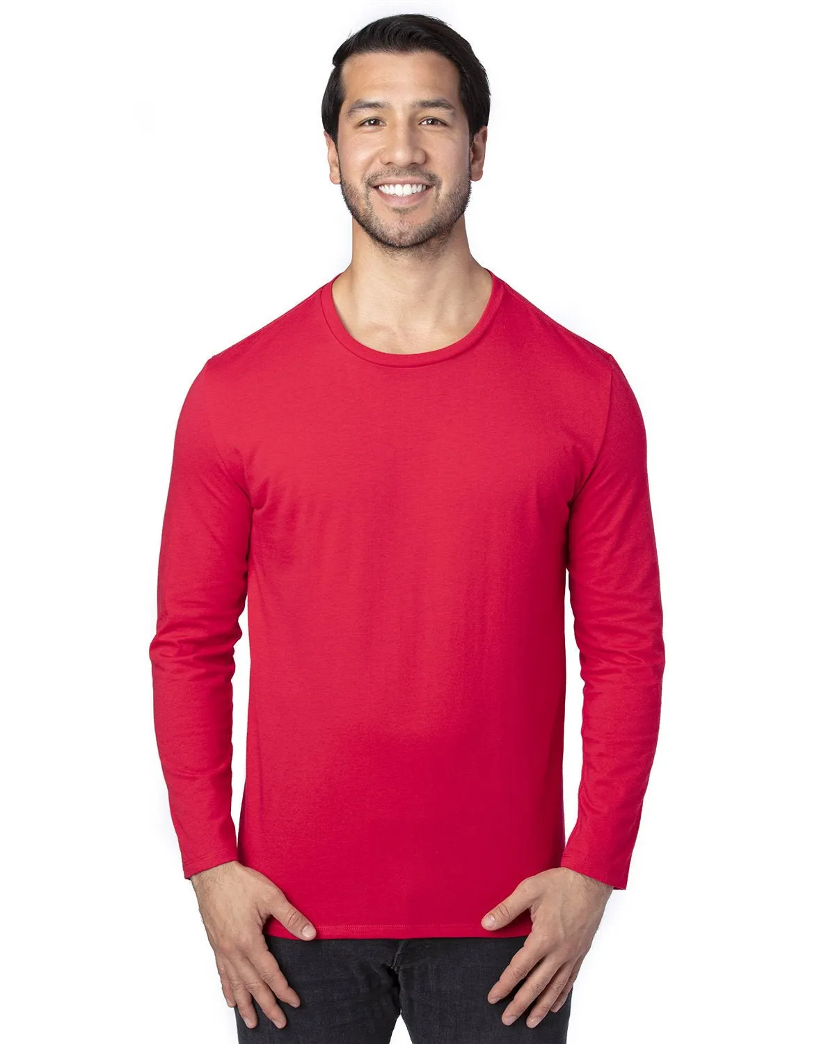 100LS-Threadfast Apparel-RED