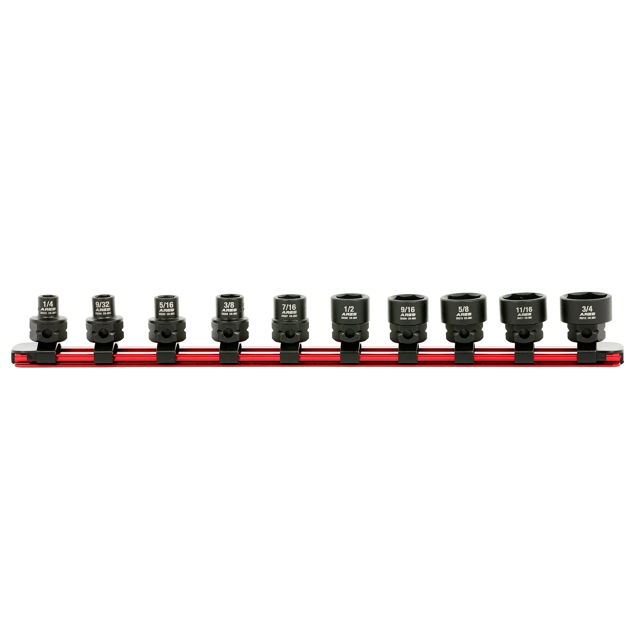 ARES 29019 - 10-Piece 3/8-Inch Drive SAE Low Profile Nano Impact Socket Set