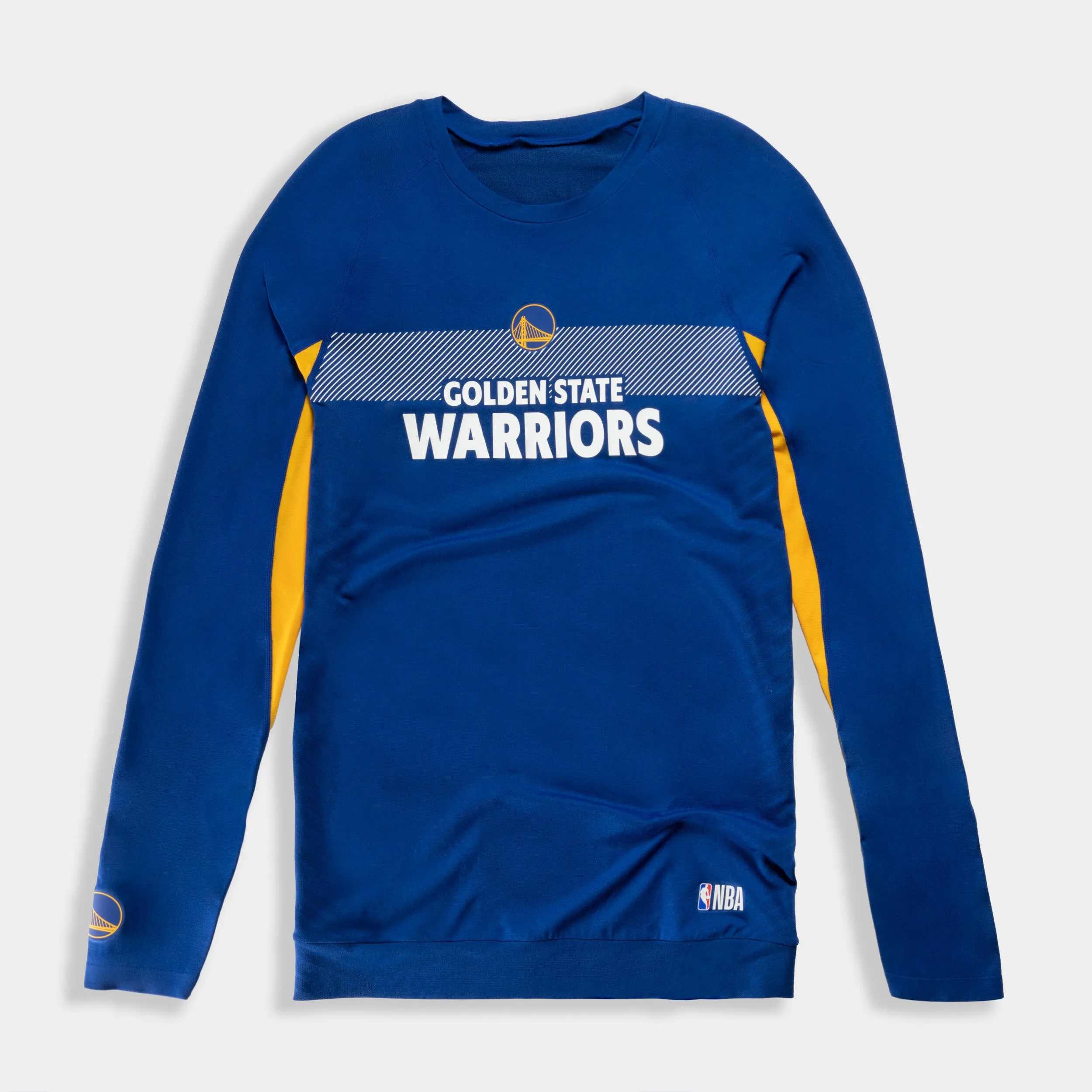 Basketball T-shirt UT500 NBA Golden State Warriors women's/men's blue TARMAK , sea blue/golden yellow