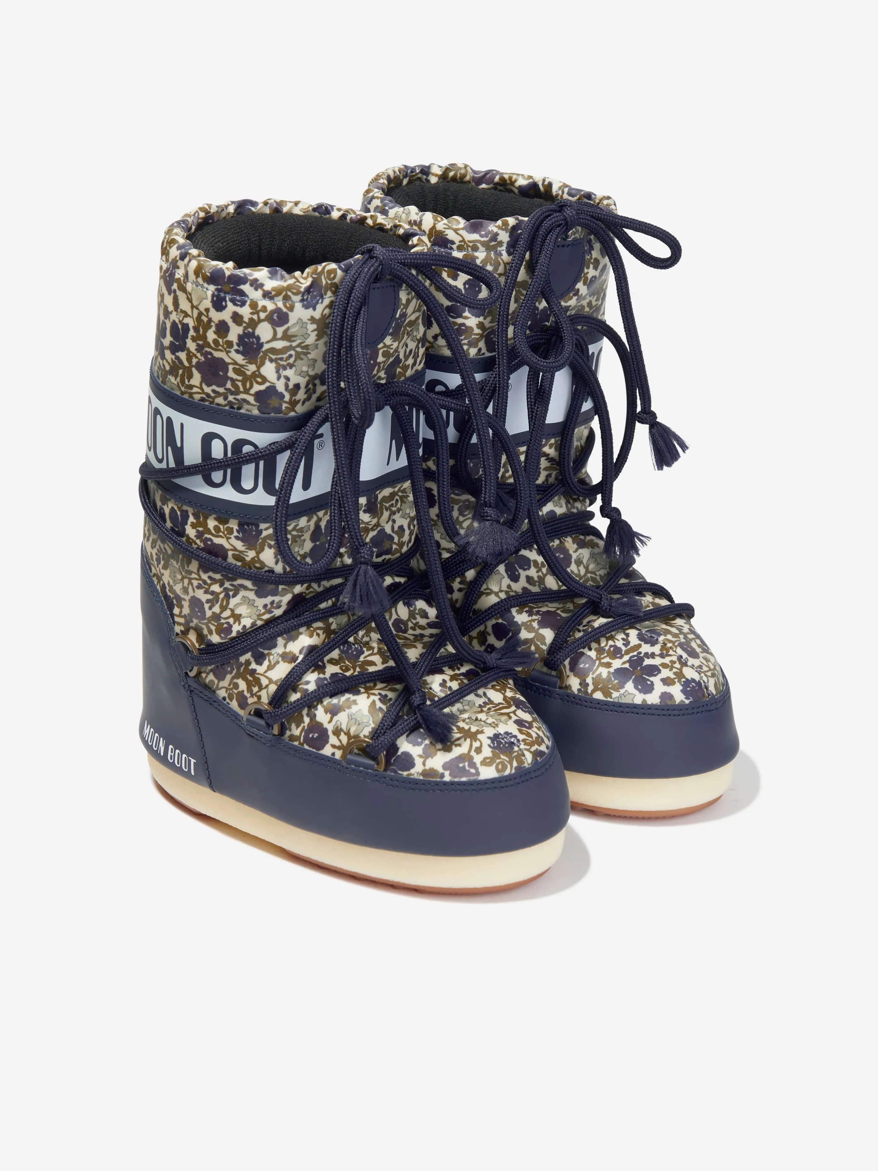 Bonpoint Girls Icon Floral Moon Boots in Beige