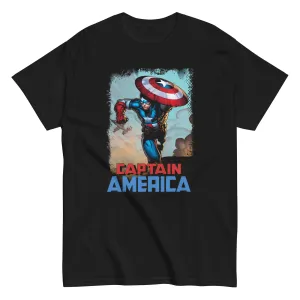 Captain America Animated Mens T-Shirt Black