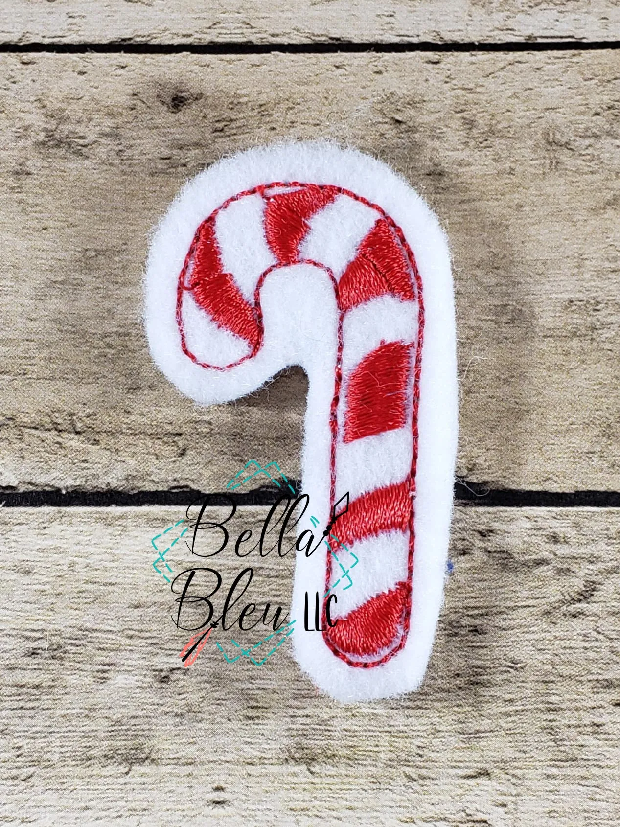 Christmas Candy Cane Feltie Machine Embroidery Design