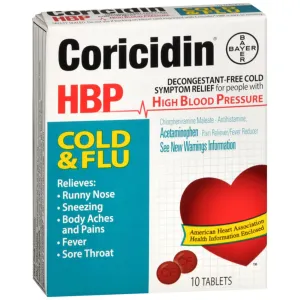 Coricidin HBP Chest Cold & Flu Tablets 10ct