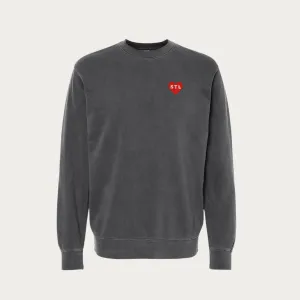 Embroidered Heart STL Pigment Dyed Crewneck