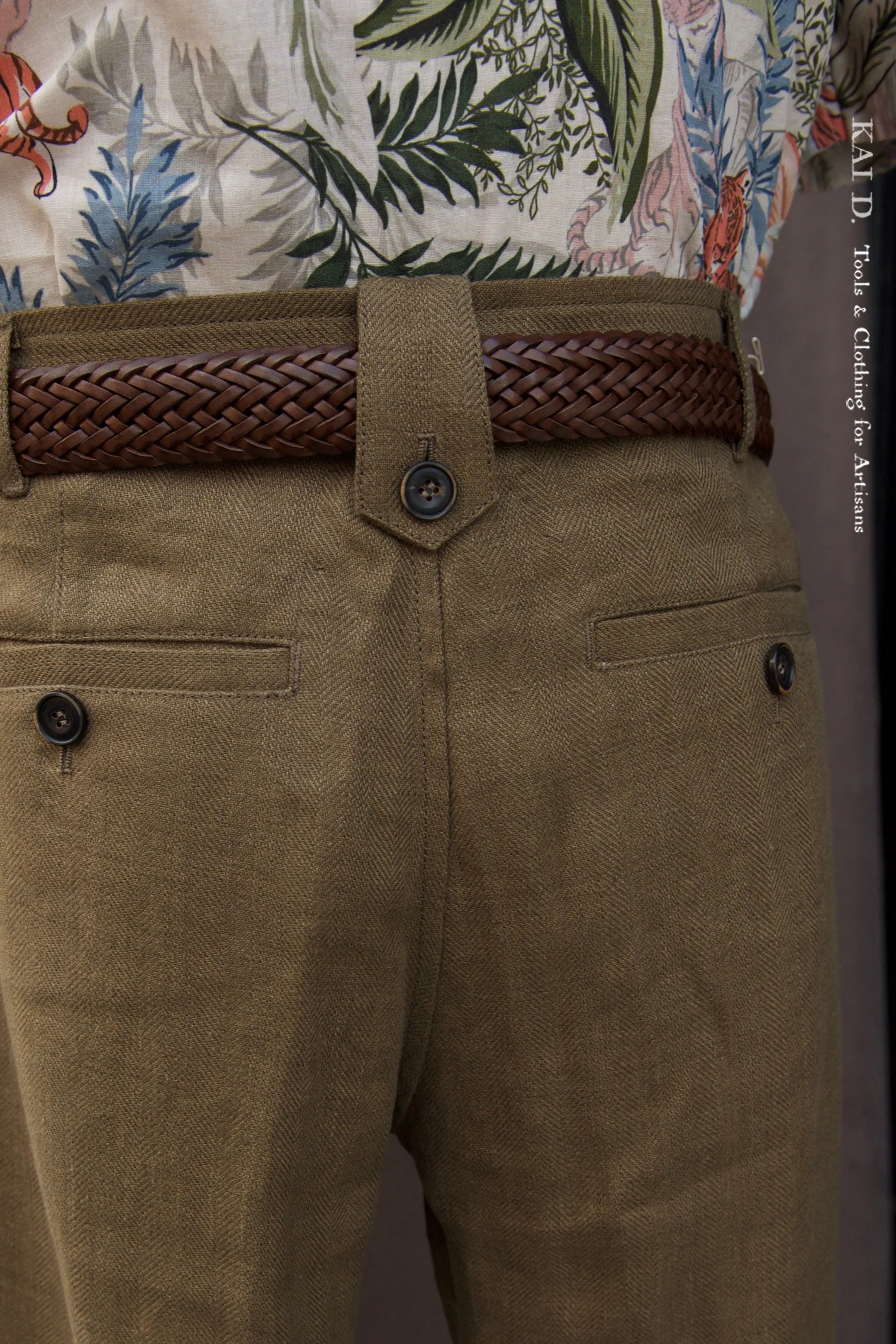 Finn Trousers - Khaki LInen - M, L, XL