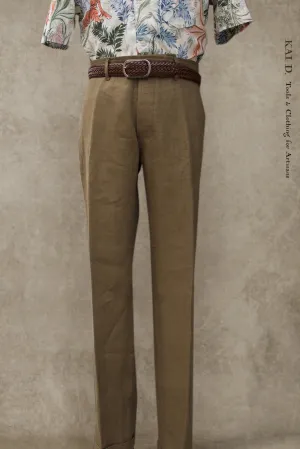 Finn Trousers - Khaki LInen - M, L, XL