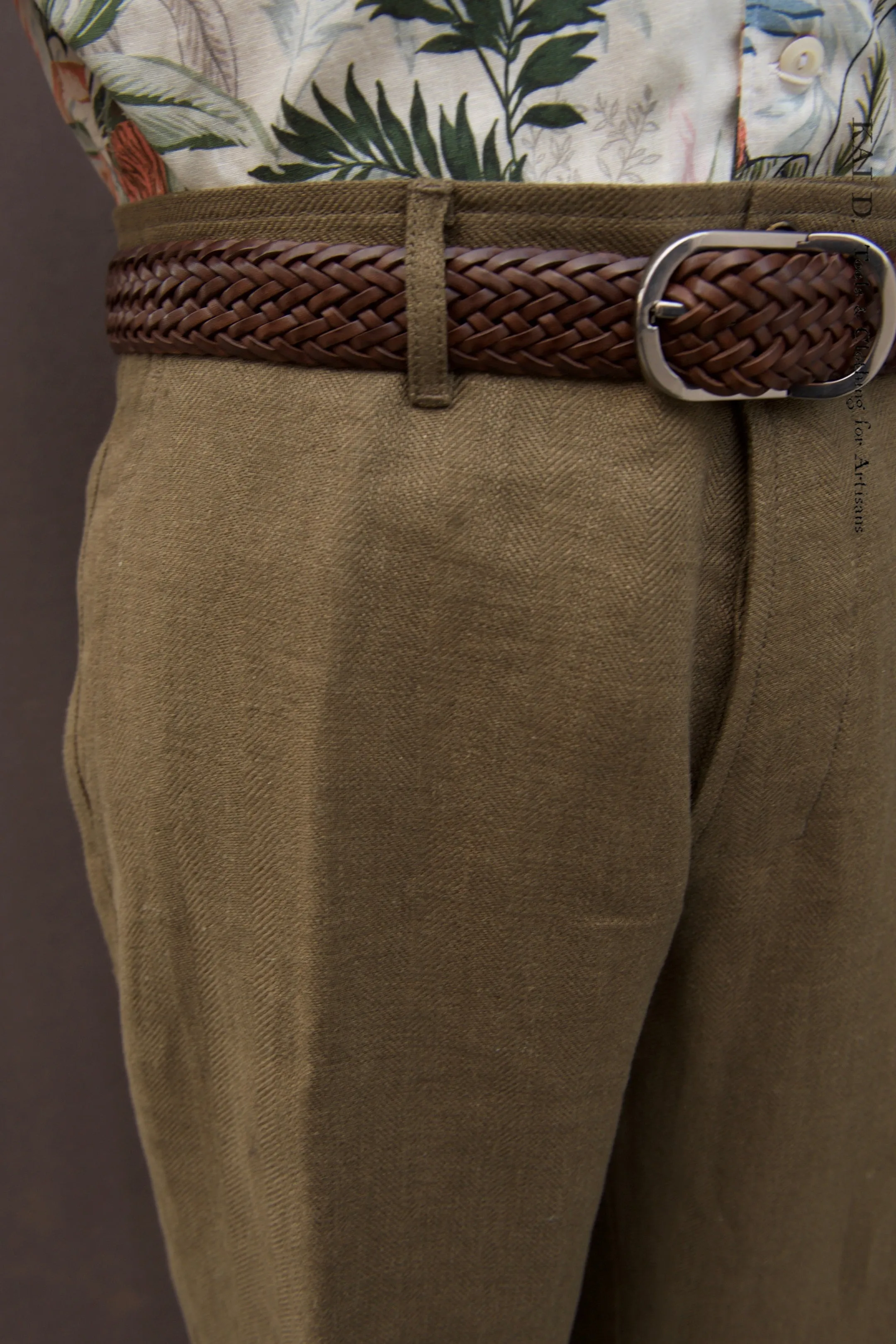 Finn Trousers - Khaki LInen - M, L, XL