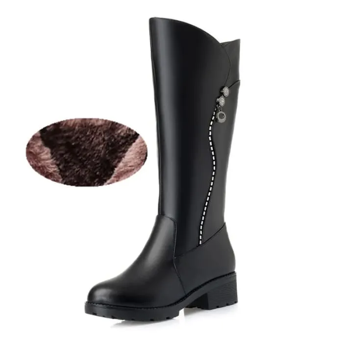 Genuine Leather Ladies Snow Boots