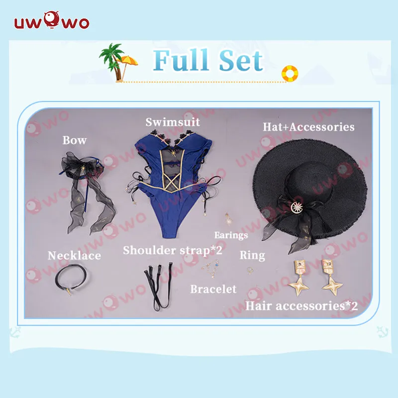 【In Stock】Exclusive Authorization Uwowo Genshin Impact Swim Fanart Mona Swimsuit Cosplay Costume