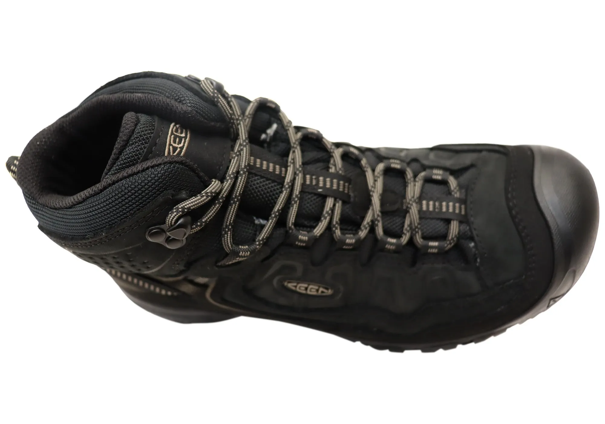 Keen Mens Targhee IV Mid Waterproof Hiking Boots Triple Black