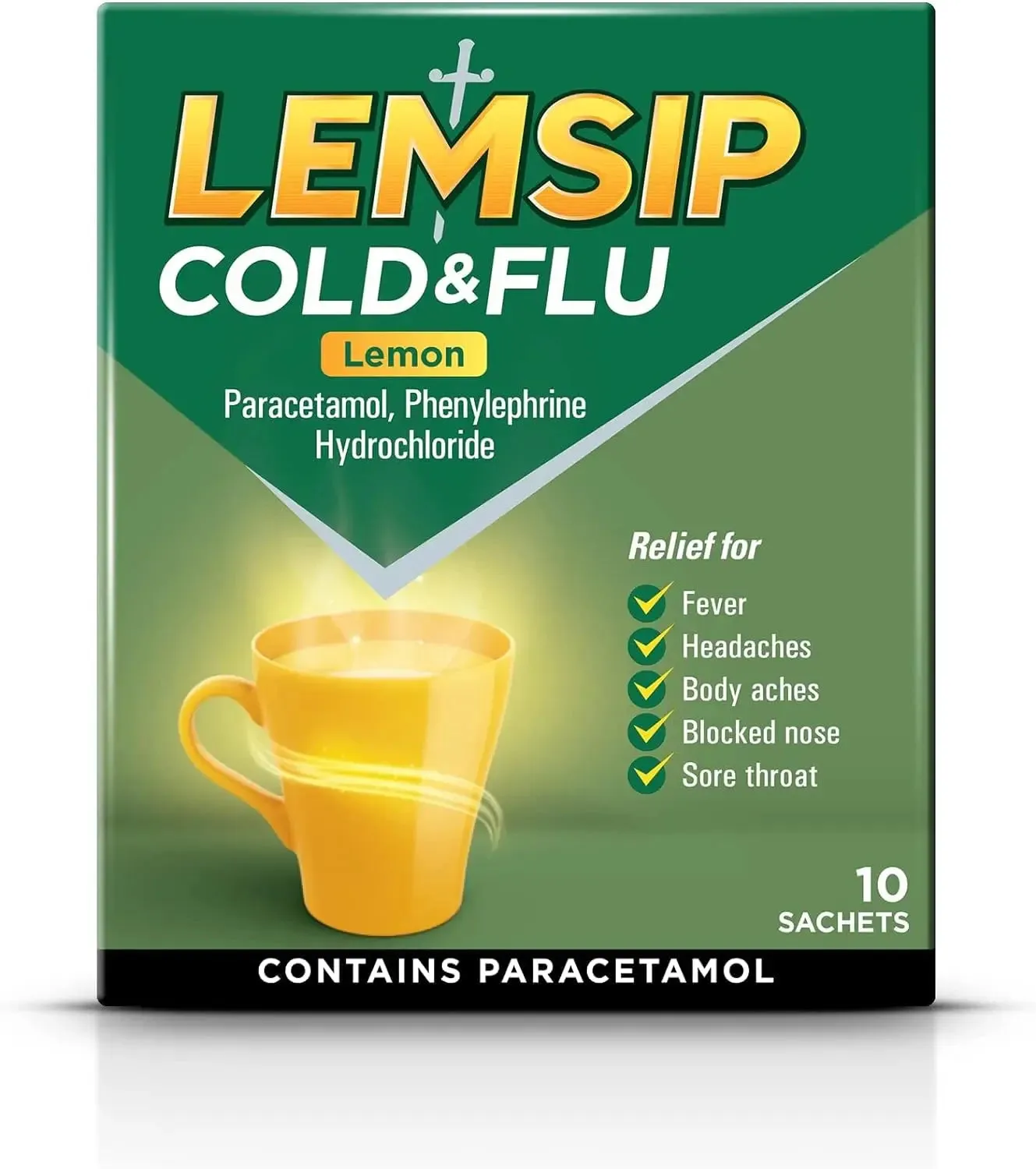 Lemsip Cold & Flu Lemon – 10 Sachets