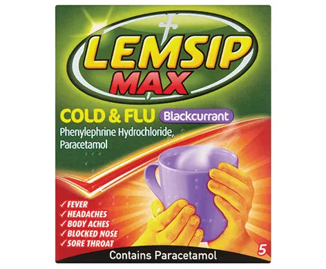 Lemsip Max Cold & Flu Blackcurrant - 5 (A)