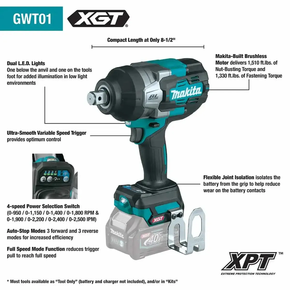 Makita 40V max XGT Brushless Cordless Drive Impact Wrench