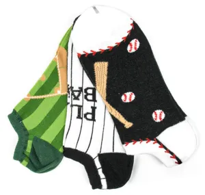 Men's 3 Pair Baseball No-Show Socks