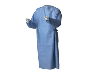 Non-Reinforced Surgical Gown RoyalSilk, Adult Large, Blue, Sterile, AAMI Level 3