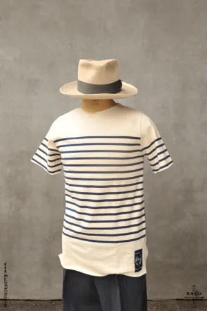 Raw edge Marine Stripe Tee - M