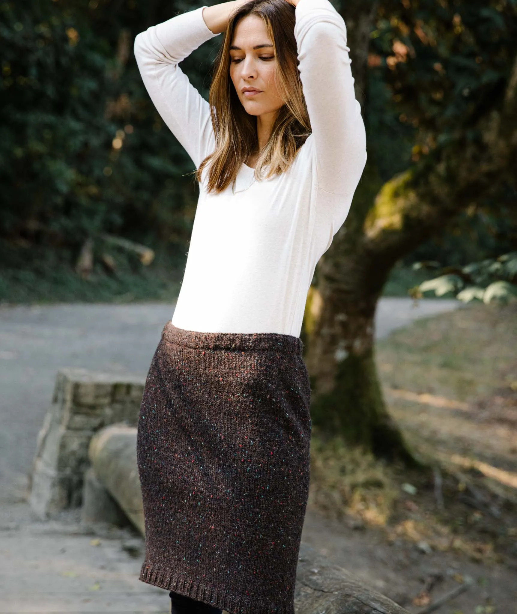 Simple Straight Skirt Using Isager Aran Tweed