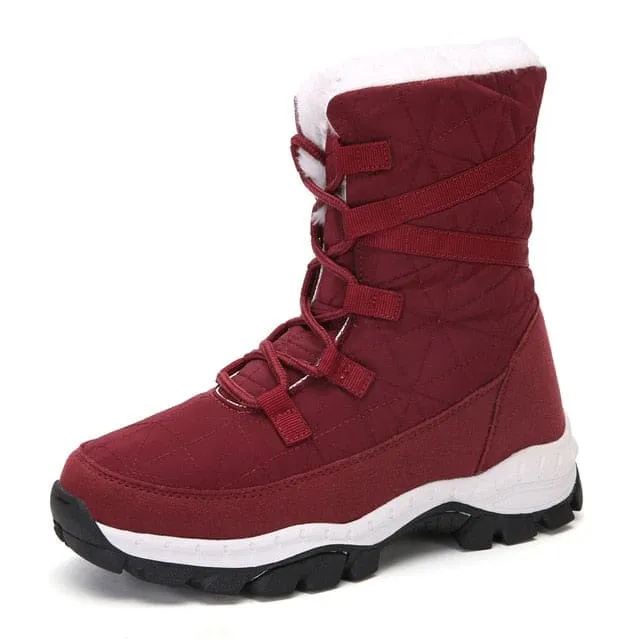 Soft Suede Leather Fleece Warm Wool Women Winter Boots