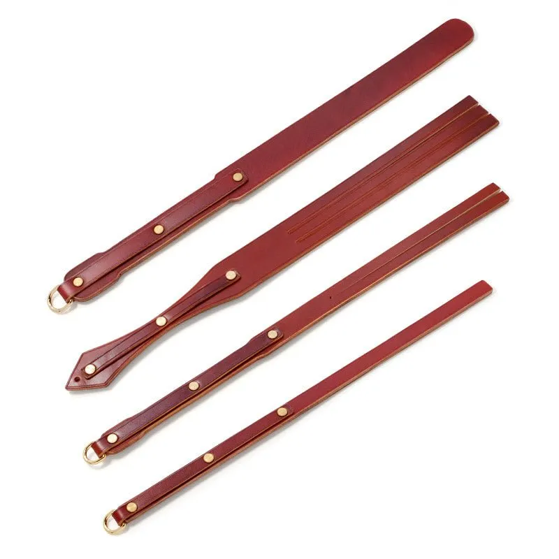 Tawse Spanking Set - 4pcs - 100% Genuine Cow Leather