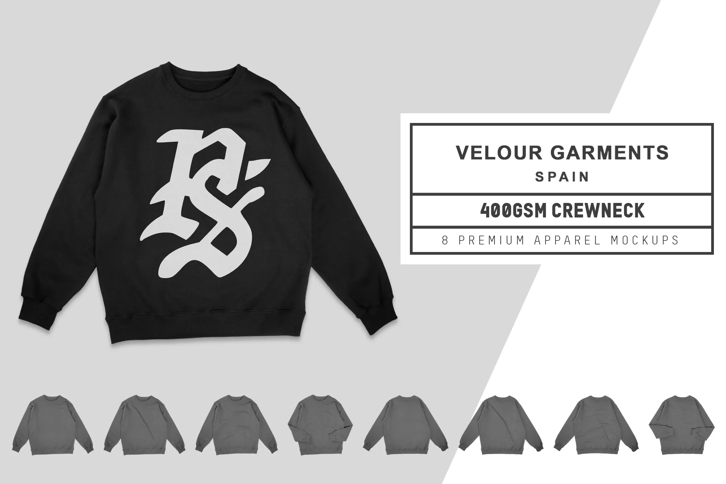 Velour Garments 400GSM Crewneck Mockups