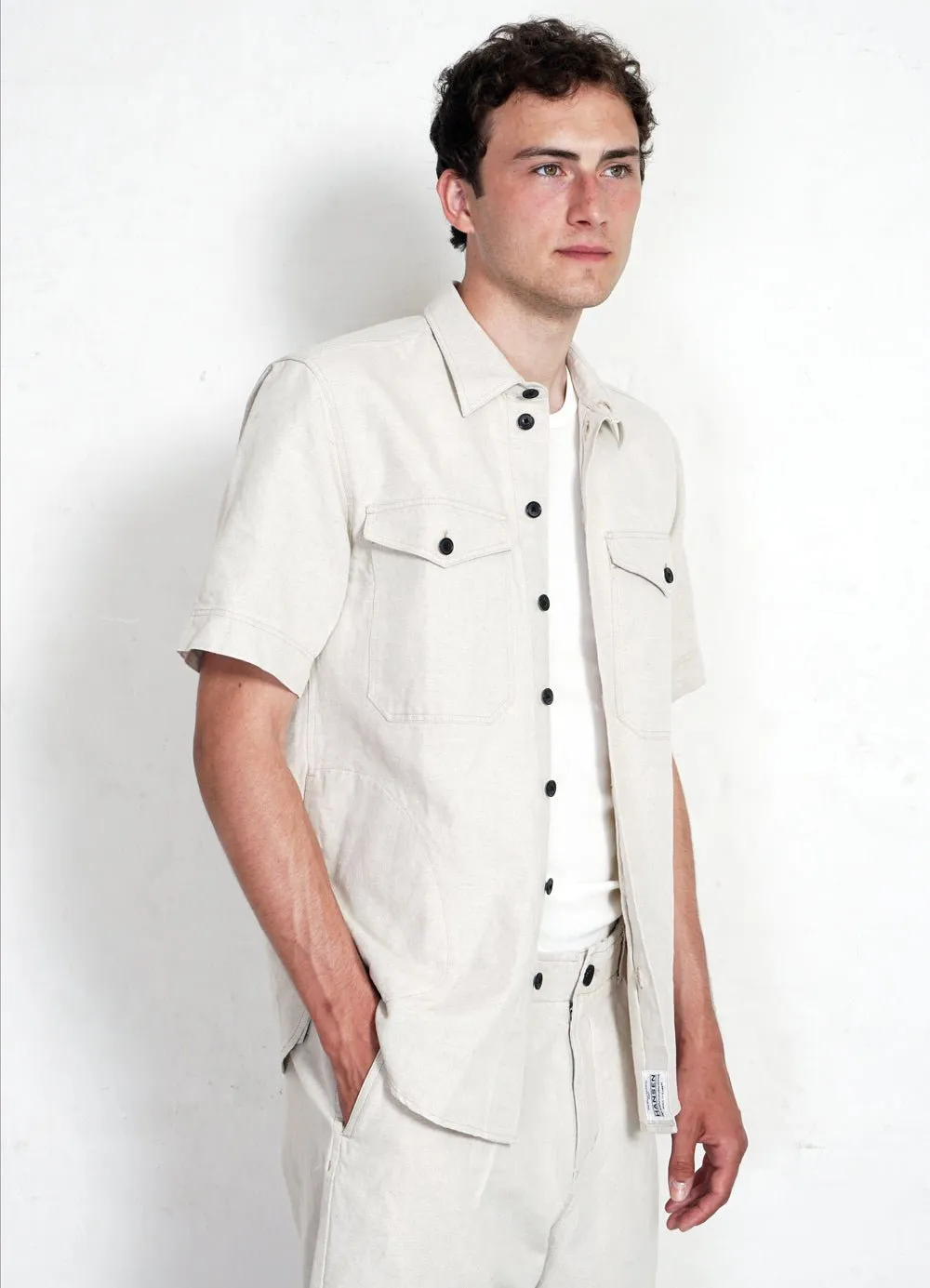 VILLY | Short Sleeve Shirt | Flax Nature