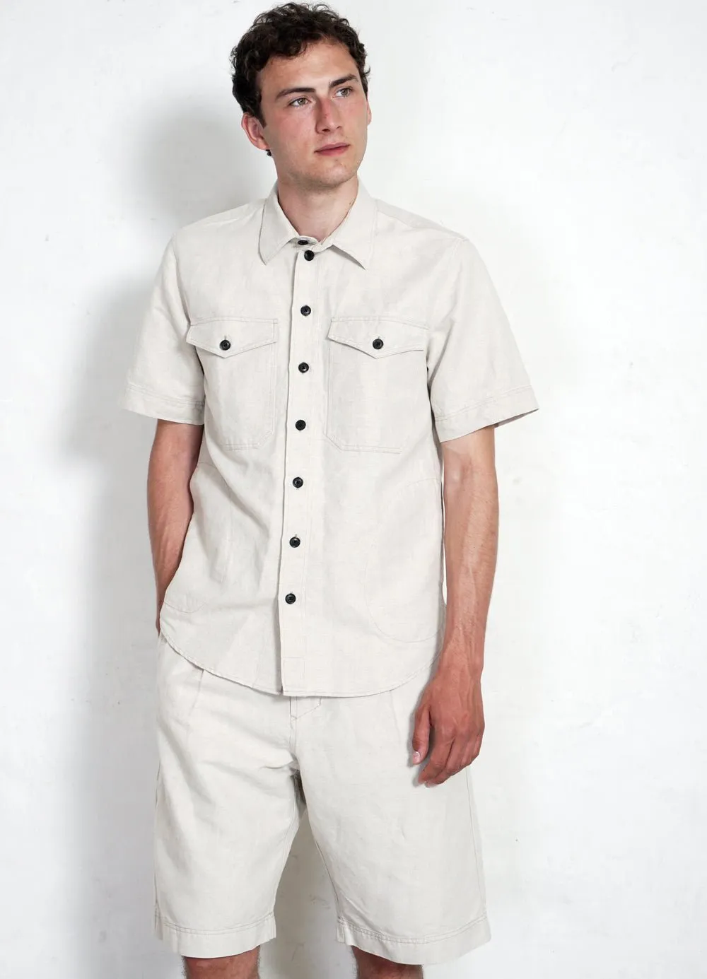 VILLY | Short Sleeve Shirt | Flax Nature