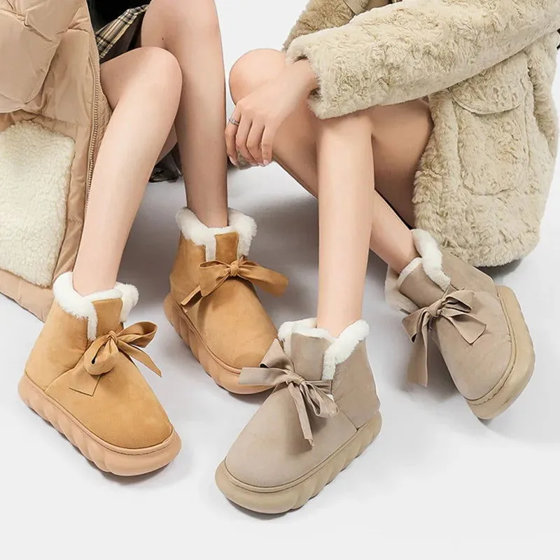 Winter Warm Thick Padded Plush Cotton Fur Snow Boots